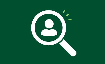 Icon of a magnify glass with a person